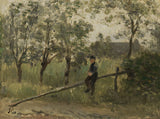 Peasant boy on a barrier by Jozef Israëls