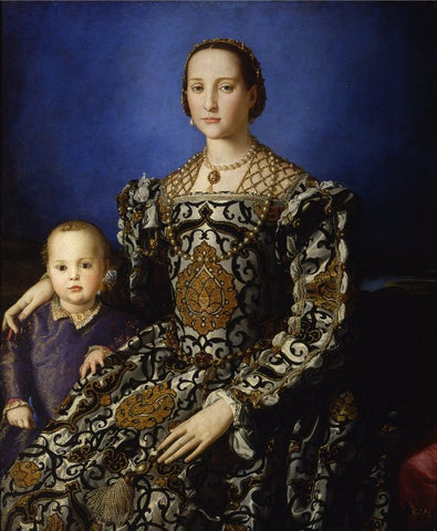 Portrait of Eleanor of Toledo with her son Giovanni de_ Medici by Agnolo Bronzino
