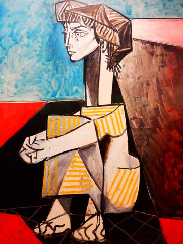 Portrait of Jacqueline Roque with her hands crossed by Pablo Picasso