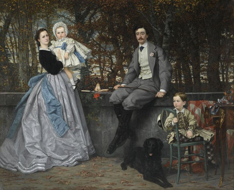 Portrait of the Marquis and Marchioness of Miramon and their children by James Tissot