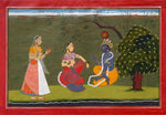 Indian Miniature - Radha and Krishna in Discussion Basohli Gita-govinda