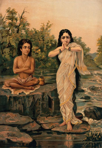 Shukra and Rambha by Raja Ravi Varma
