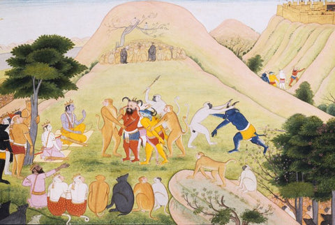 Ramayana Paintings Capture of Demons in Lanka