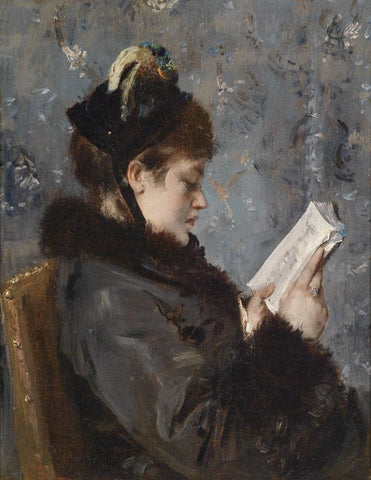 Reading young lady by Alfred Stevens