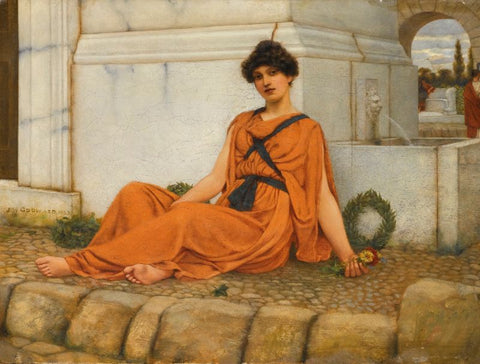 Repose, The Flower Girl by John William Godward