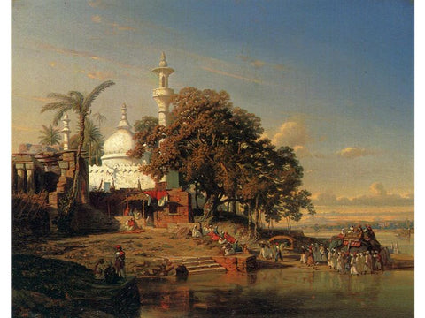 River Landscape An Indian Mosque on the Hooghly River near Calcutta by Auguste Borget