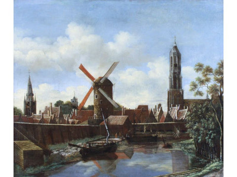 River Landscape The Harbour of Delft by Daniel Vosmaer
