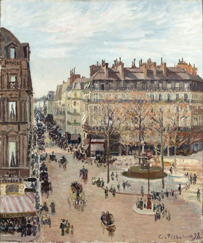 Rue Saint-Honoré, Sun Effect, Afternoon by Camille Pissarro