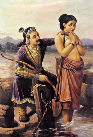 Santhanu and Matsyagandhi by Raja Ravi Varma