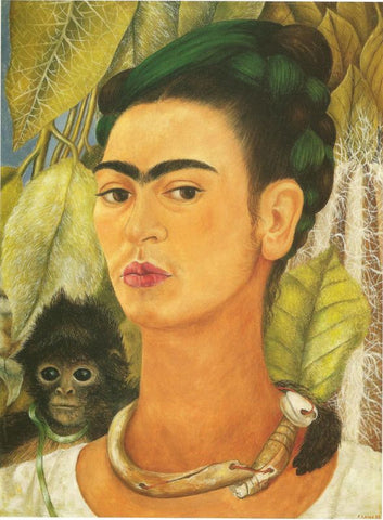 Self-Portrait With-a Monkey by Frida Kahlo
