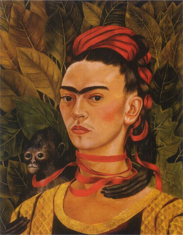 Self-Portrait with The Monkey by Frida Kahlo