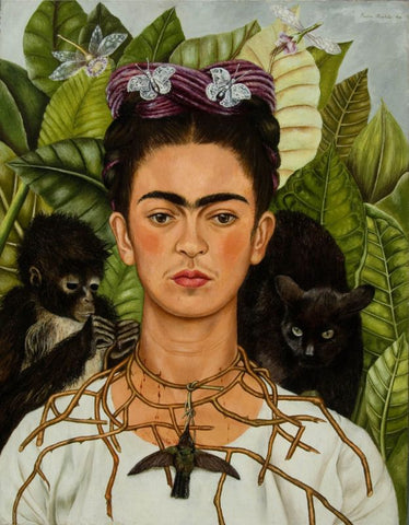 Self-Portrait with Thorn Necklace and Hummingbird by Frida Kahlo
