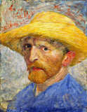 Self-Portrait with Straw Hat by Vincent Van Gogh