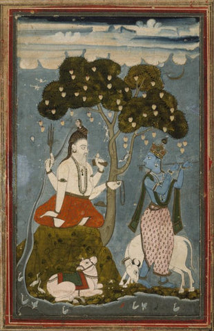 Indian Miniature - Shiva and Krishna