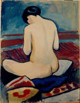 Sitting Nude with Pillow by August Macke