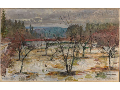 Spring Landscape Painting Early Spring by Gerhard Munthe