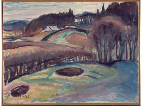 Spring Landscape Painting Fields in Springtime by Edvard Munch