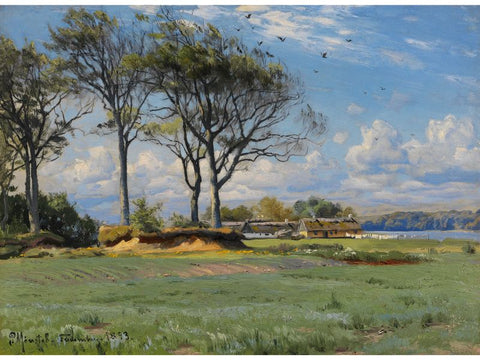 Spring Landscape Painting by Peder Mork Monsted