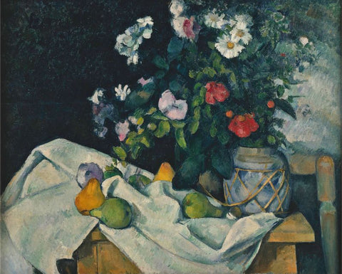 Still Life with Flowers and Fruit by Paul Cezanne