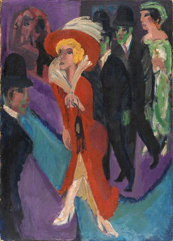 Street With Red Streetwalker by Ernst Ludwig Kirchner