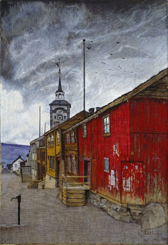 Street in Røros by Harald Sohlberg