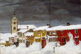Street in Røros in Winter by Harald Sohlberg