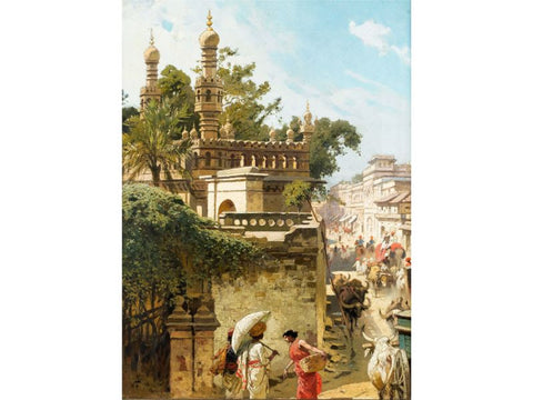 Street scene in Hyderabad India by Woldemar Friedrich