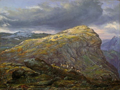 Stugunøset at Filefjell by Johan Christian Clausen Dahl