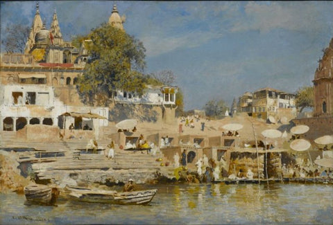 Temples and Bathing Ghat at Benares by Edwin Lord Weeks