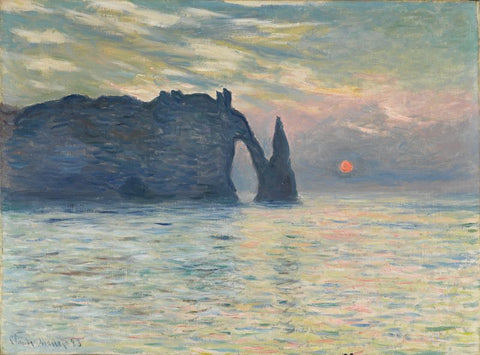 The Cliff Étretat, Sunset by Claude Monet
