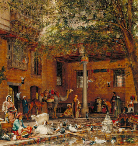 The Courtyard of the Coptic Patriarch's House in Cairo by John Frederick Lewis