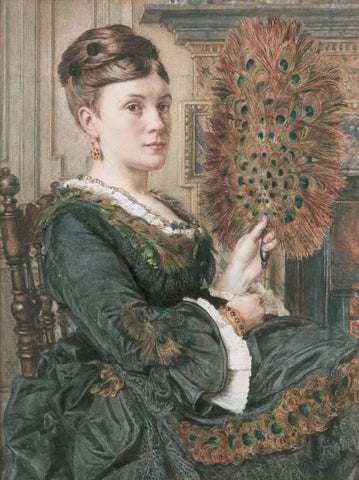 The Peacock Fan Portrait of Elizabeth Courtauld by Edward Poynter