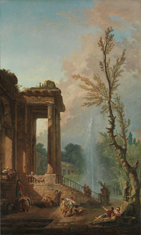 The Portico of a Country Mansion by Hubert Robert