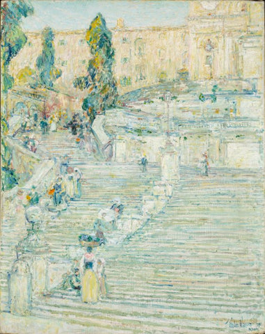 The Spanish Stairs, Rome by Childe Hassam
