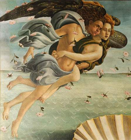 The Birth of Venus detail - Zephyr and Chloris by Sandro Botticelli