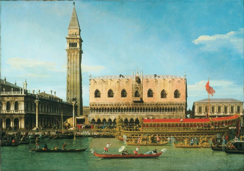 The Bucintoro at the Molo on Ascension Day by Giovanni Antonio Canal