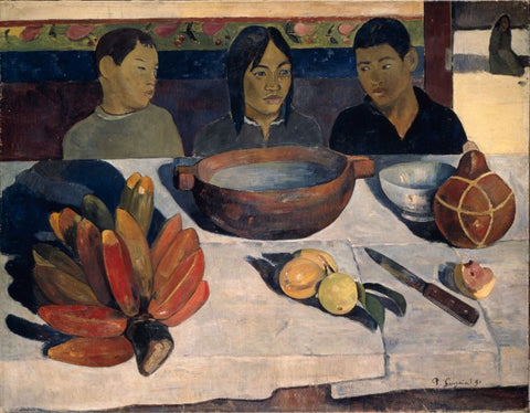 The Meal, also called Bananas by Paul Gauguin