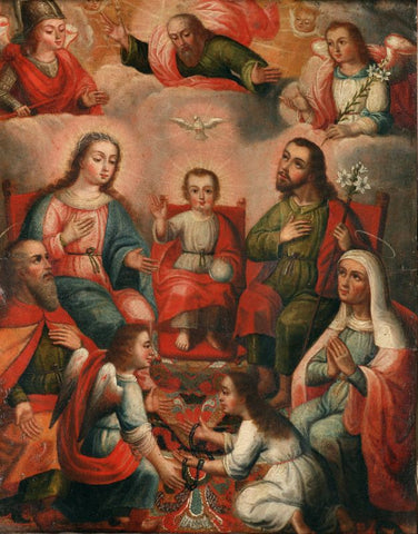 The family of Christ Child with the imprisoned soul of Divine Love by Cuzco School