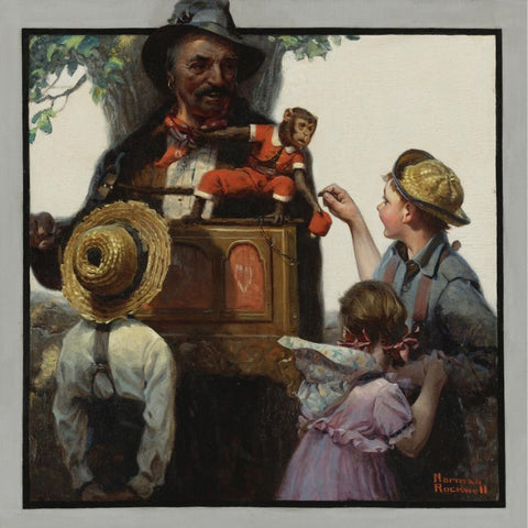 The organ grinder by Norman Rockwell