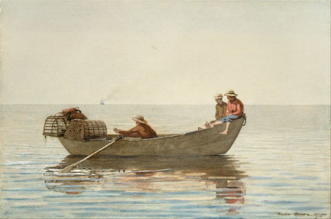 Three Boys in a Dory with Lobster Pots by Winslow Homer