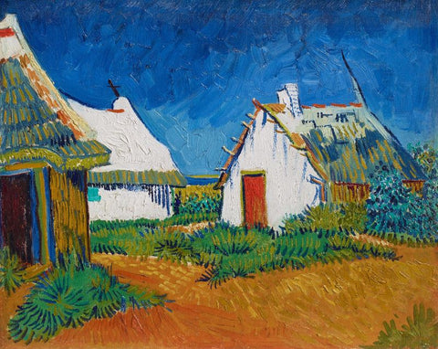 Three white cottages in Saintes-Maries by Vincent Van Gogh