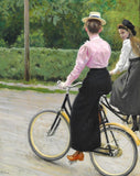 Two young women making a ride on their bikes a summer day by Paul Fischer