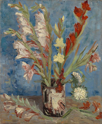 Vase with Gladioli and Chinese Asters by Vincent Van Gogh