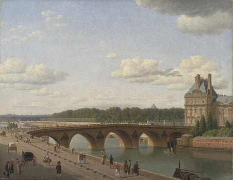 View at Pont Royal from Quai Voltaire in Paris by Christoffer Wilhelm Eckersberg