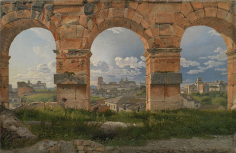 View through three arches in the Coliseum's third log by Christoffer Wilhelm Eckersberg