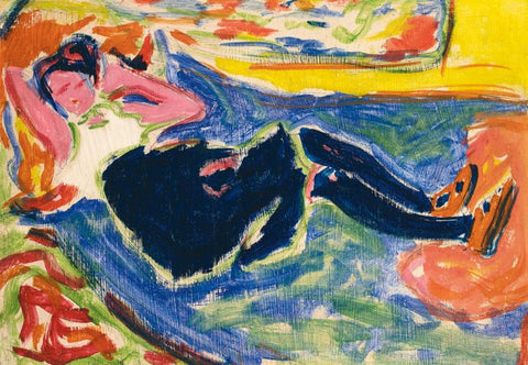 WOMAN WITH BLACK STOCKINGS by Ernst Ludwig Kirchner