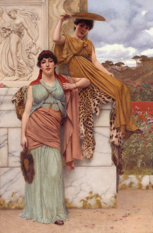 Waiting for the procession by John William Godward