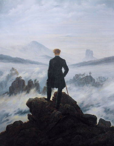 Wanderer above the sea of fog by Caspar David Friedrich