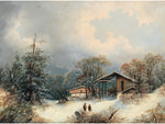 Winter Landscape with decorative figures by Albert Lang