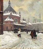 Winter scene at the Copenhagen Main Railroad Station by Paul Fischer